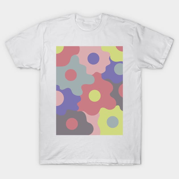 Retro Groovy Egg Flowers - Soft Summer Seasonal Color Palette T-Shirt by aaalou